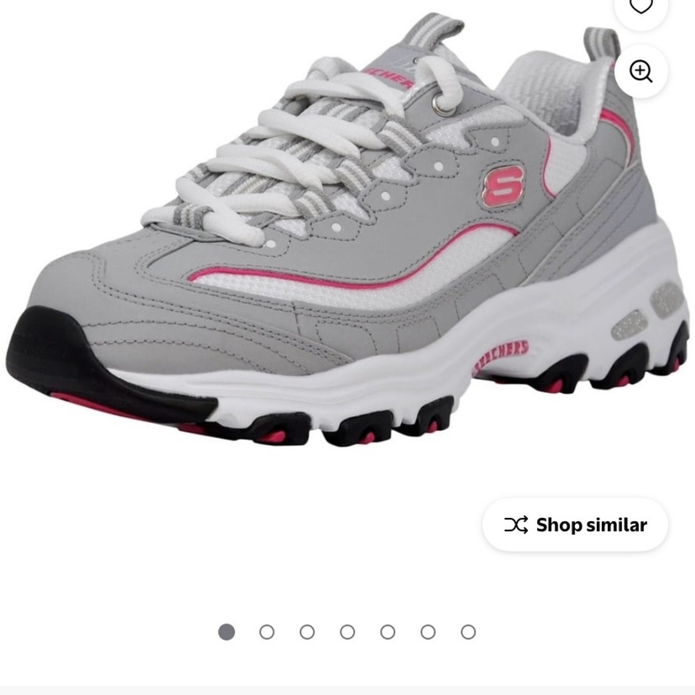 Skechers D’Lites Gray and Pink Athletic Shoes Women’s 8.5